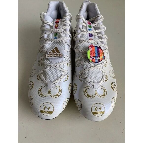 Adidas Freak 22 Big Mood Emoji White Gold Football  Soccer Cleats Men's Sz 13 - Picture 3 of 12
